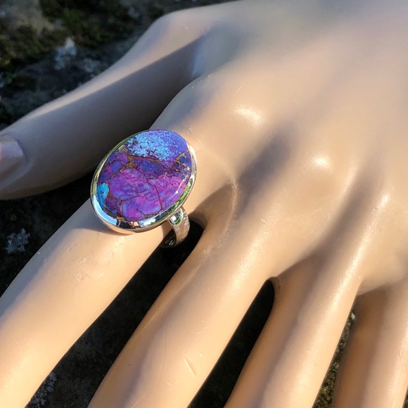 Purple Copper Turquoise Ring - Picture 6 of 8